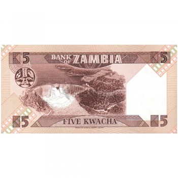 ZAMBIA 5 KWACHA 1988 P-25c UNC