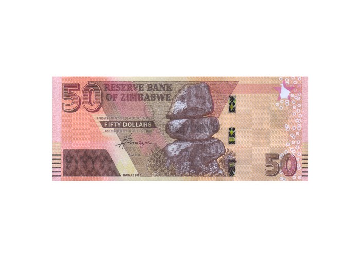 ZIMBABWE 50 DOLLARS 2020 P-NEW UNC