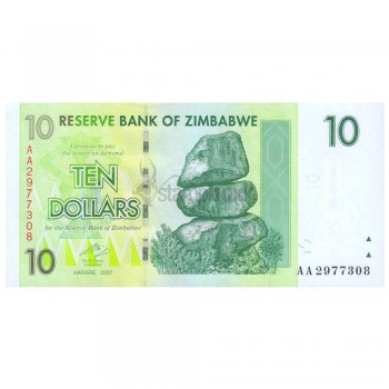ZIMBABWE 10 DOLLARS 2007 P-67 UNC