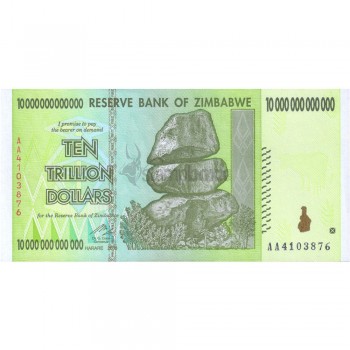 ZIMBABWE 10 TRILLION DOLLARS 2008 P-88 UNC