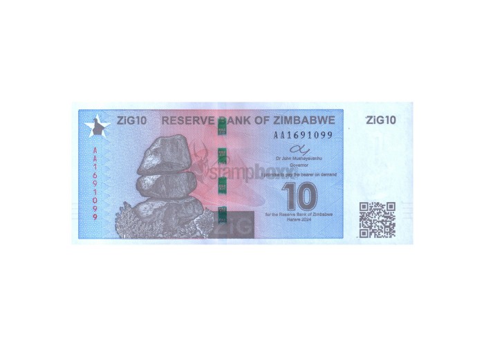 ZIMBABWE 10 ZIMBABWE GOLD 2024 P-110 UNC