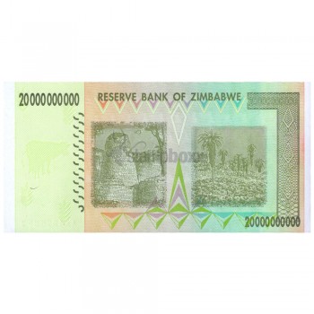 ZIMBABWE 20000000000 DOLLARS (20 BILLION) 2008 P-86 UNC