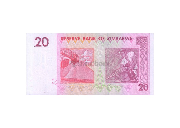 ZIMBABWE 20 DOLLARS 2007 P-68 UNC