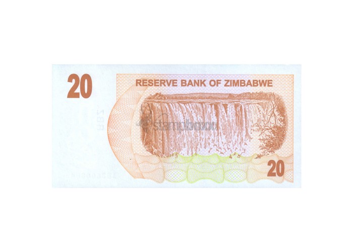 ZIMBABWE 20 DOLLARS 2008 P-40 UNC