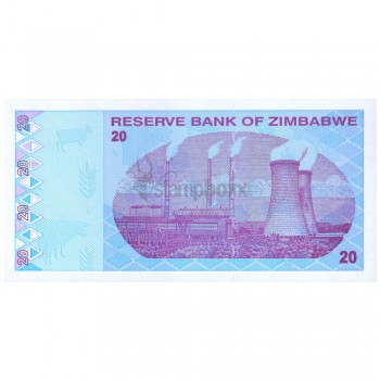 ZIMBABWE 20 DOLLARS 2009 P-95 UNC