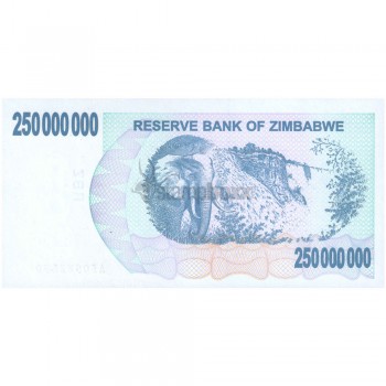 ZIMBABWE 25 000 000 DOLLARS 2008 P-56 UNC