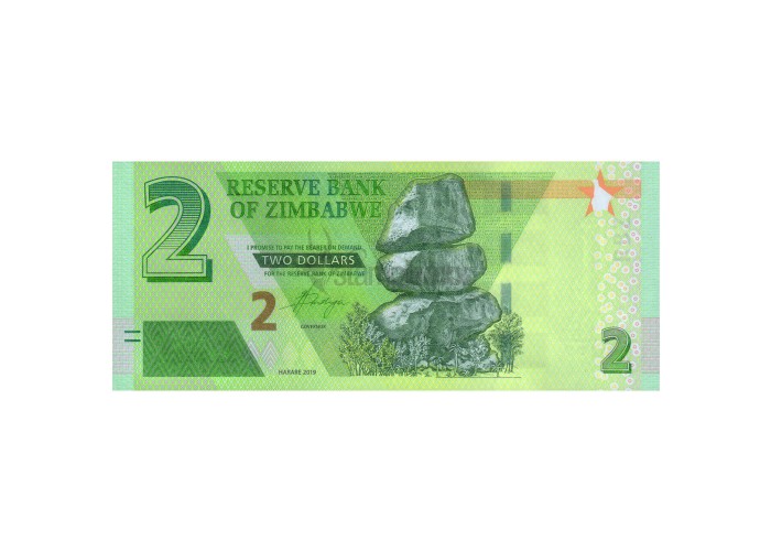 ZIMBABWE 2 DOLLARS 2019 P-NEW UNC
