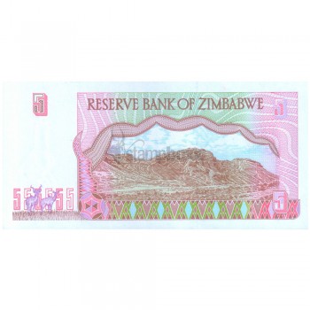 ZIMBABWE 5 DOLLARS 1997 P-5 UNC