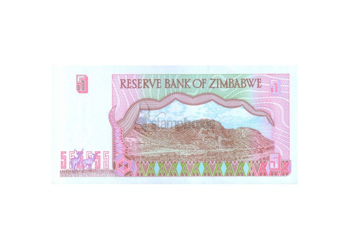 ZIMBABWE 5 DOLLARS 1997 P-5 UNC