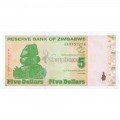 ZIMBABWE 5 DOLLARS 2009 P-93 UNC