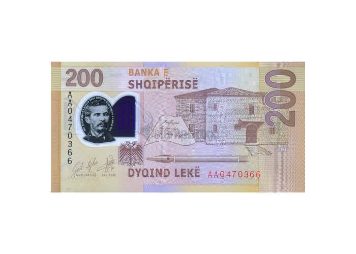 Albania 200 Leke p-new 2019 UNC Polymer Banknote 