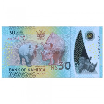 NAMIBIA 30 DOLLARS 2020 P-NEW UNC POLYMER