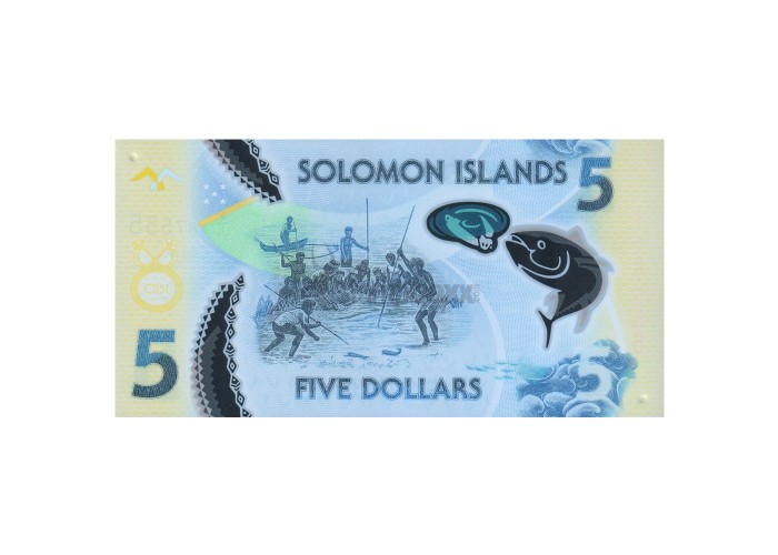 SOLOMON ISLANDS 5 DOLLARS 2019 P-NEW UNC POLYMER